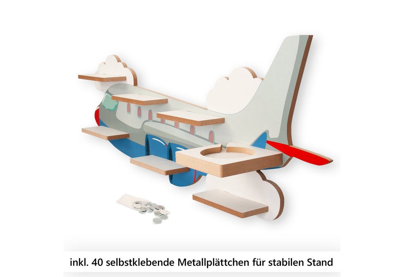 Kreative Feder Kinderregal MUSIKBOX-REGAL Flugzeug, für TONIE-BOX und TONIES inkl. 40 Metallplättchen Bild 5