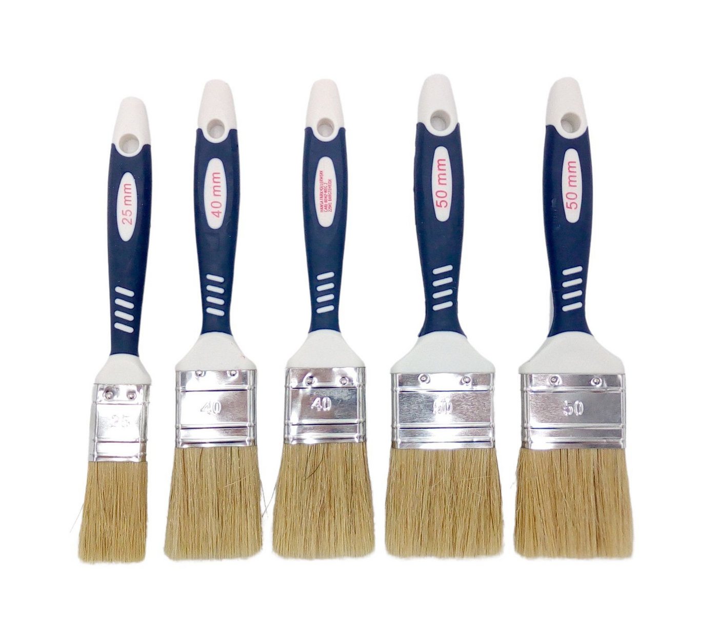 Hansa Farbrollerwerk Pinsel Flachpinsel 5er-Set Pinsel-Satz Malerpinsel Lasurpinsel Lackpinsel Sof Bild 2
