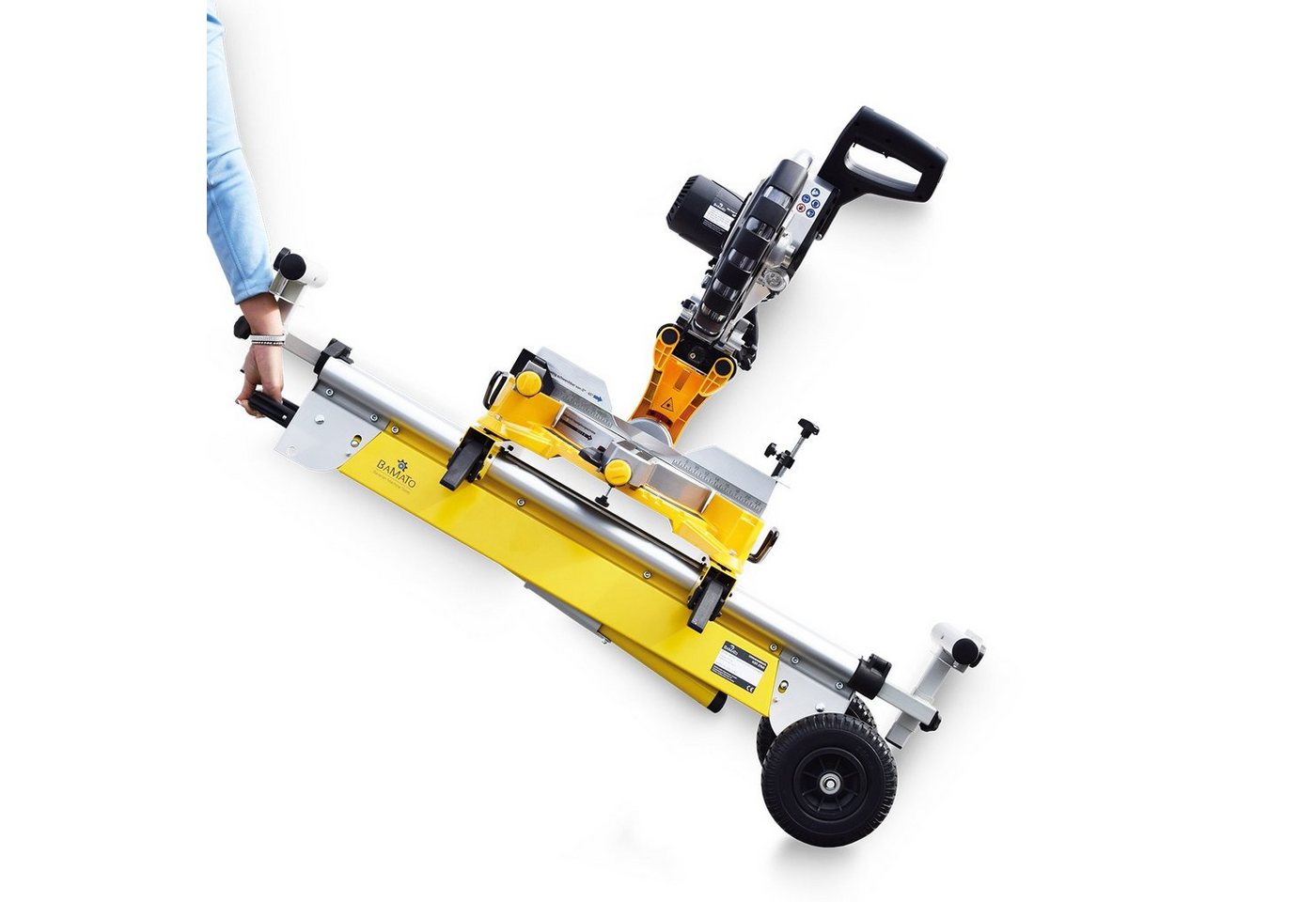 BAMATO Zug-, Kapp- und Gehrungssäge KP-350PRO und Maschinenständer KST-2760 Kappsäge 105mm Schnitthöhe, 2-St., beidseitig schwenkbar, Laser, Zugsäge, Sanftanlauf Bild 5