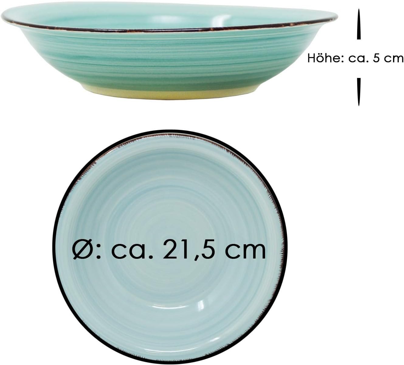 HIT Trading Haushaltshobel 6er-Set Suppenteller Sky Ø 22 Maritime Blautöne 650ml schalen schüssel Bild 2