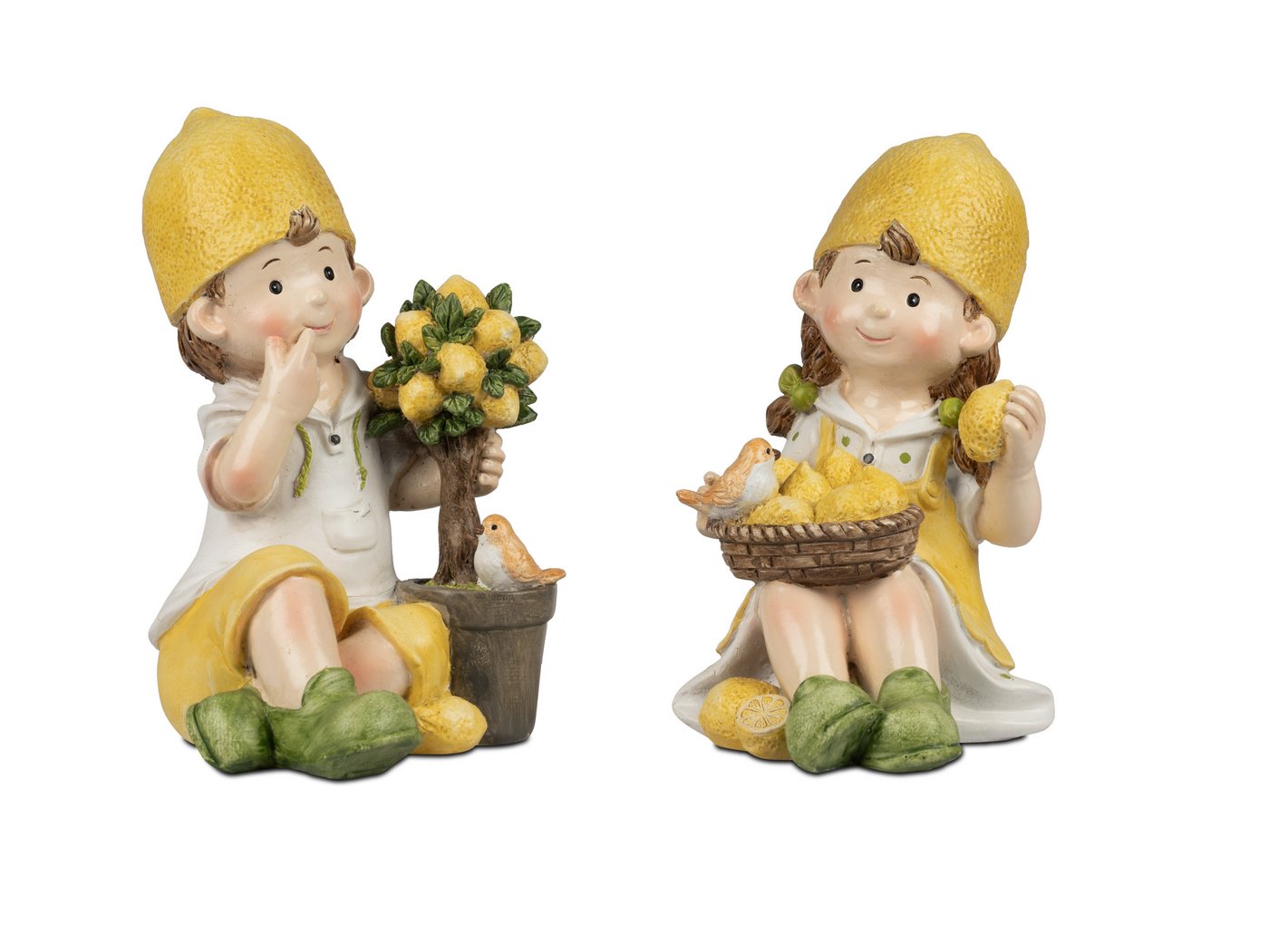 formano Gartenfigur Sommerkinder sitzend mit Zitronen und Bäumchen Bild 2