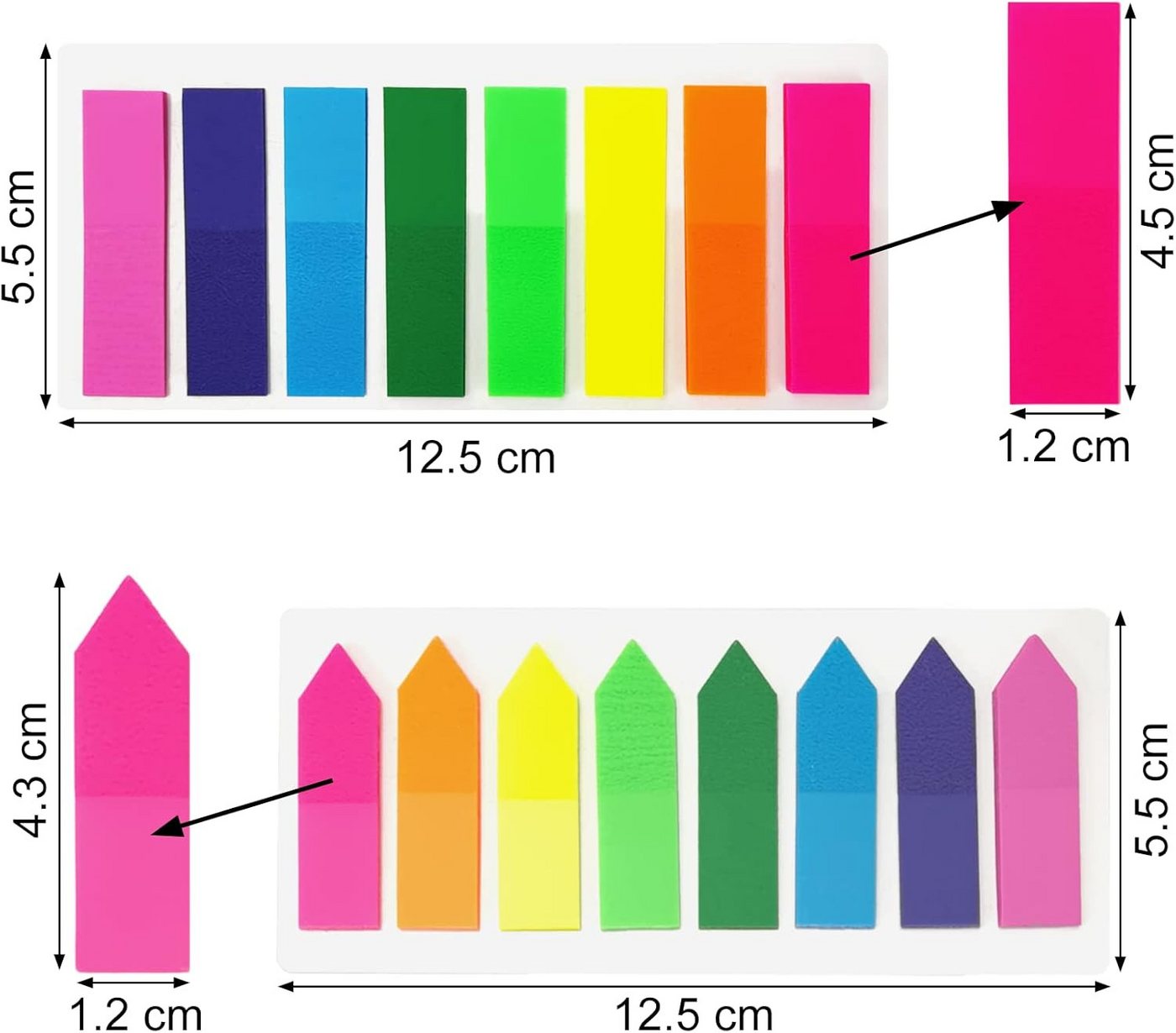 FELIXLEO Haftnotizblock 1600 Seitenmarker Selbstklebend Haftnotizen Index Tabs Schreibbar Bild 3