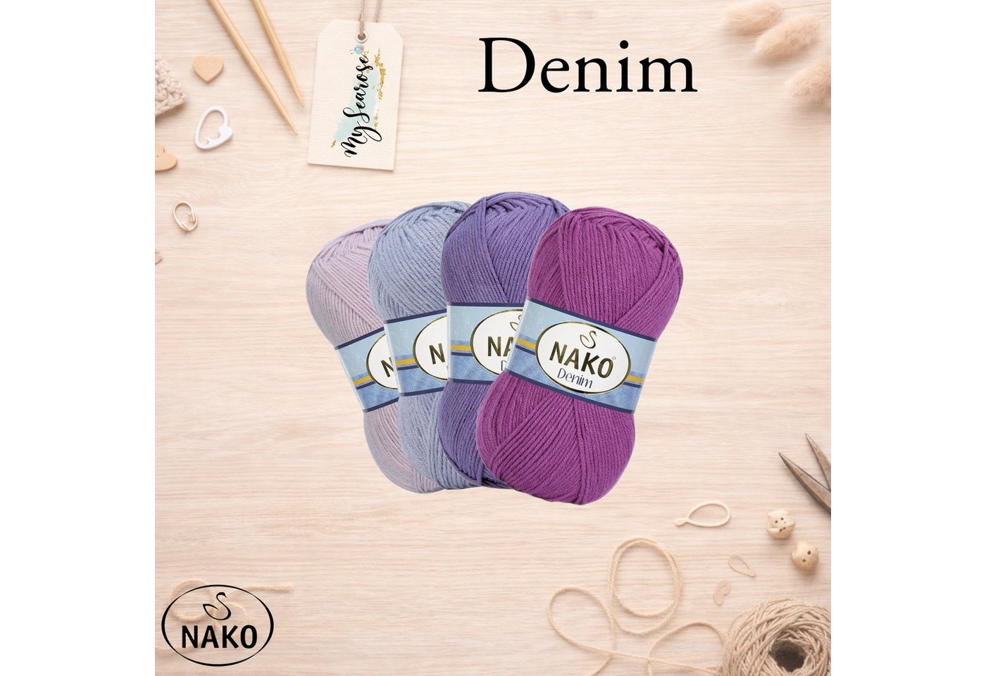 NAKO 5 x NAKO Denim Häkelwolle, 200 m, Jeansoptik,Strickgarn,Häkelgarn Bild 4