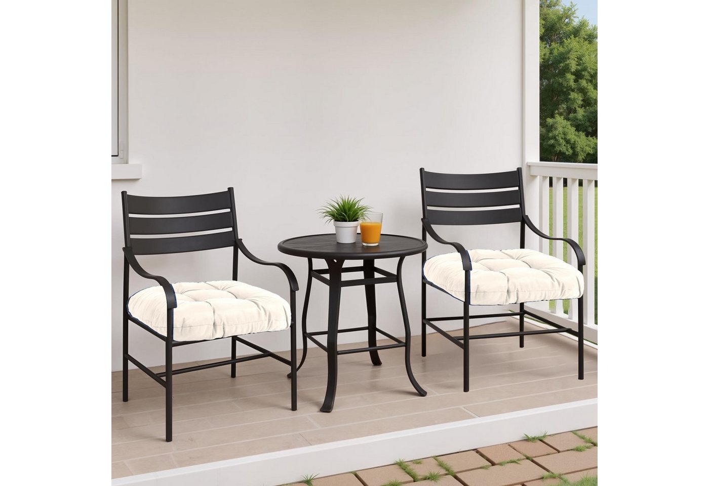 Diwzbyn Sitzkissen Outdoor Stuhlkissen Garten Stuhlpolster wetterfest, Wasserdichtes Outdoor-Stuhlkissen-Set (2er-Pack), 19 x 19 Zoll