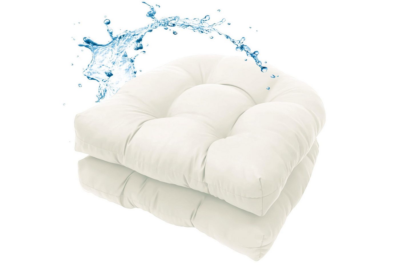 Diwzbyn Sitzkissen Outdoor Stuhlkissen Garten Stuhlpolster wetterfest, Wasserdichtes Outdoor-Stuhlkissen-Set (2er-Pack), 19 x 19 Zoll Bild 5