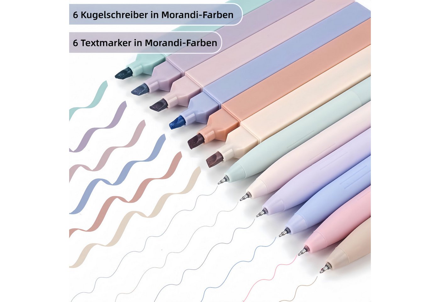 FOUORTUNATE-BEE Kugelschreiber 20-teiliges Textmarker- & Haftnotizen-Set für Schule & Studium, (20-tlg), 20-teiliges Textmarker- und Index-Set, ideales Geschenk zum Schulstart Bild 3