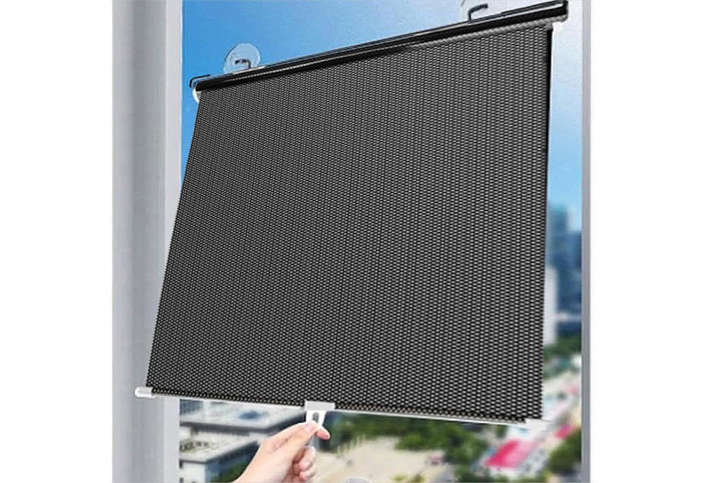 Dachfensterrollo Fensterrollo, Sonnenschutzrollo, Verdunkelungsrollo, Rollo, ibettertec, Ohne Bohren montierbar, mit wiederverwendbaren Saugnäpfen auf glatten Glasflächen befestigen., Haftfix, Bohrfreie Montage, Halbtransparentes Material Bild 2