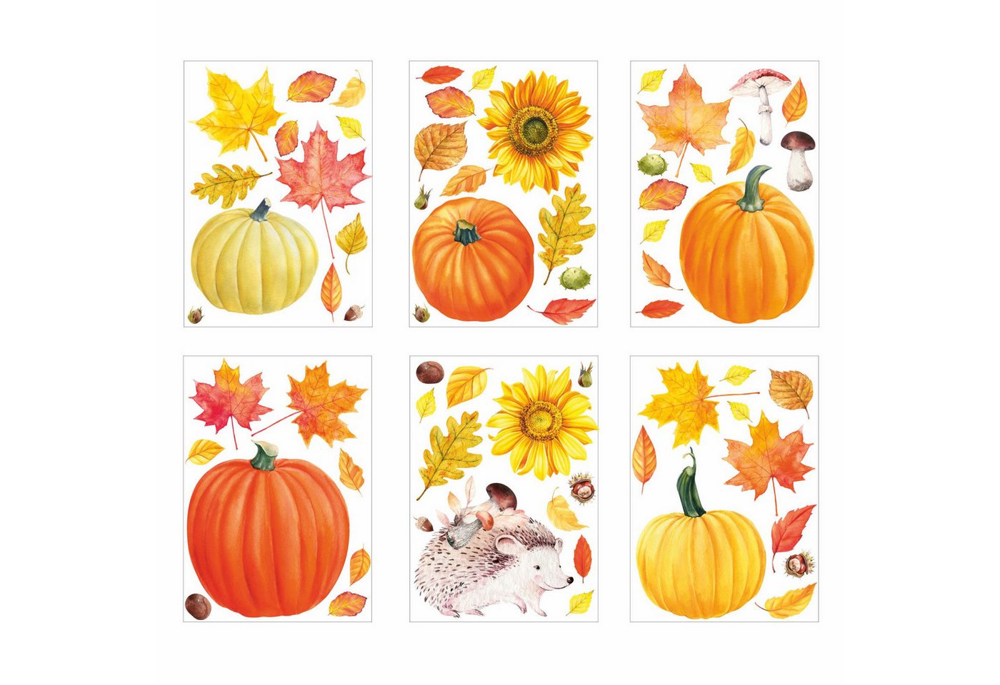 nikima Fensterbild Fensterbilder Herbst selbstklebend - Statisch Haftende PVC Aufkleber Bild 2