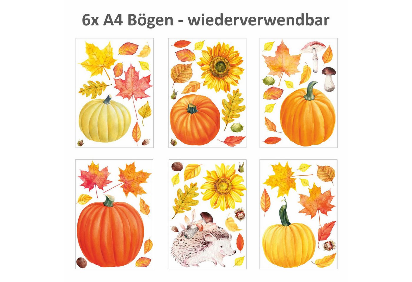 nikima Fensterbild Fensterbilder Herbst selbstklebend - Statisch Haftende PVC Aufkleber Bild 3