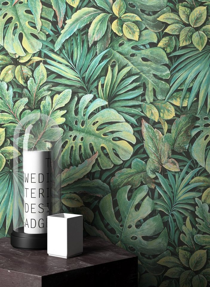 Newroom Vliestapete Anatole Tapete Dschungeltapete Dschungel,Blätter,Monstera, Grün Tapete Tropisch Dschungel - Dschungeltapete Blätter Floral Modern Blätter Monstera für Wohnzimmer Schlafzimmer Küche, Blätter Bild 3