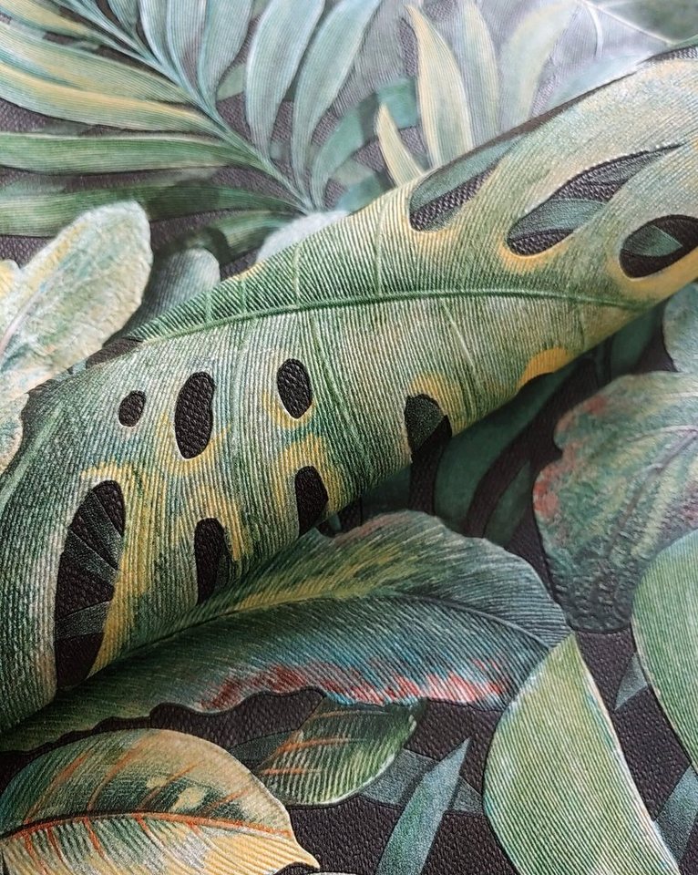 Newroom Vliestapete Anatole Tapete Dschungeltapete Dschungel,Blätter,Monstera, Grün Tapete Tropisch Dschungel - Dschungeltapete Blätter Floral Modern Blätter Monstera für Wohnzimmer Schlafzimmer Küche, Blätter Bild 4