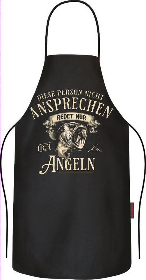 RAHMENLOS® Grillschürze als Geschenk für Angler - nicht ansprechen, redet nur über Angeln Bild 3