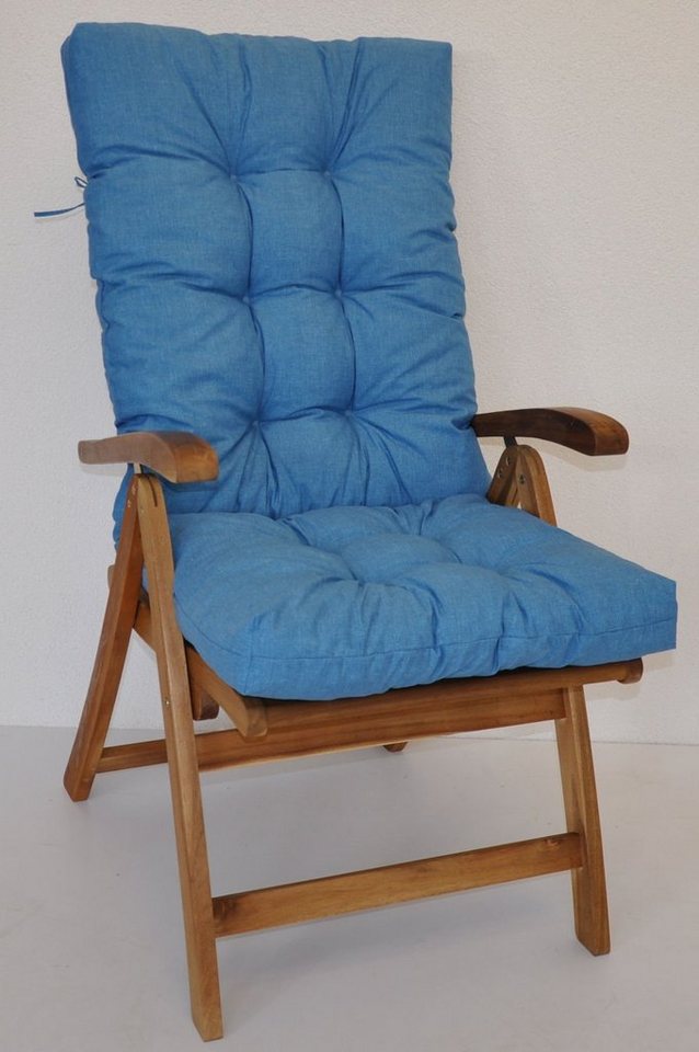 Rattani Hochlehnerauflage Hochlehner Auflage Sylva, Hochlehner Auflage, Gr. 120 x 50 cm türkis, Material Uni Living türkis Bild 2