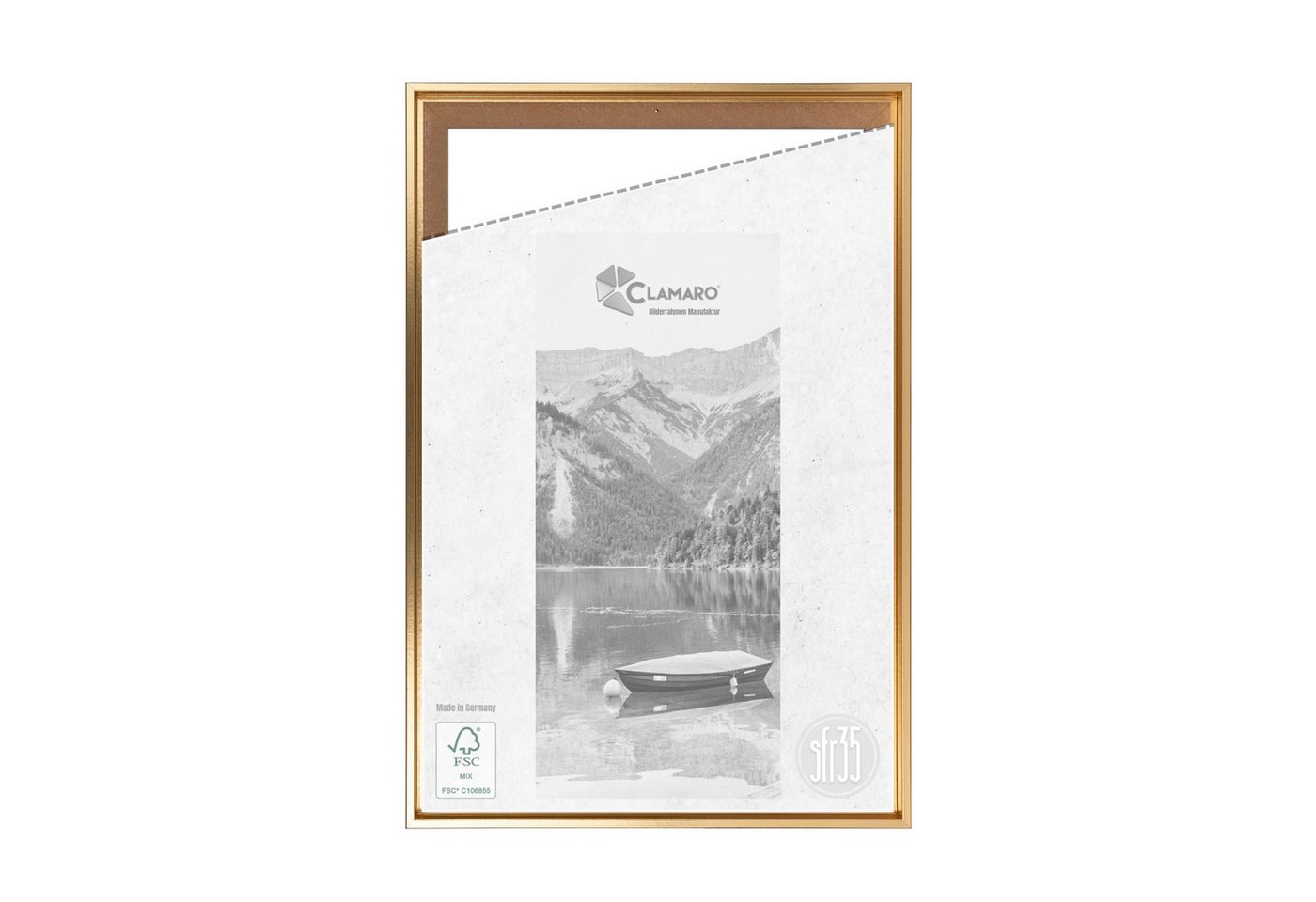 Clamaro Bilderrahmen, Schattenfugenrahmen Keilrahmen Gold MDF Bilderrahmen CLAMARO