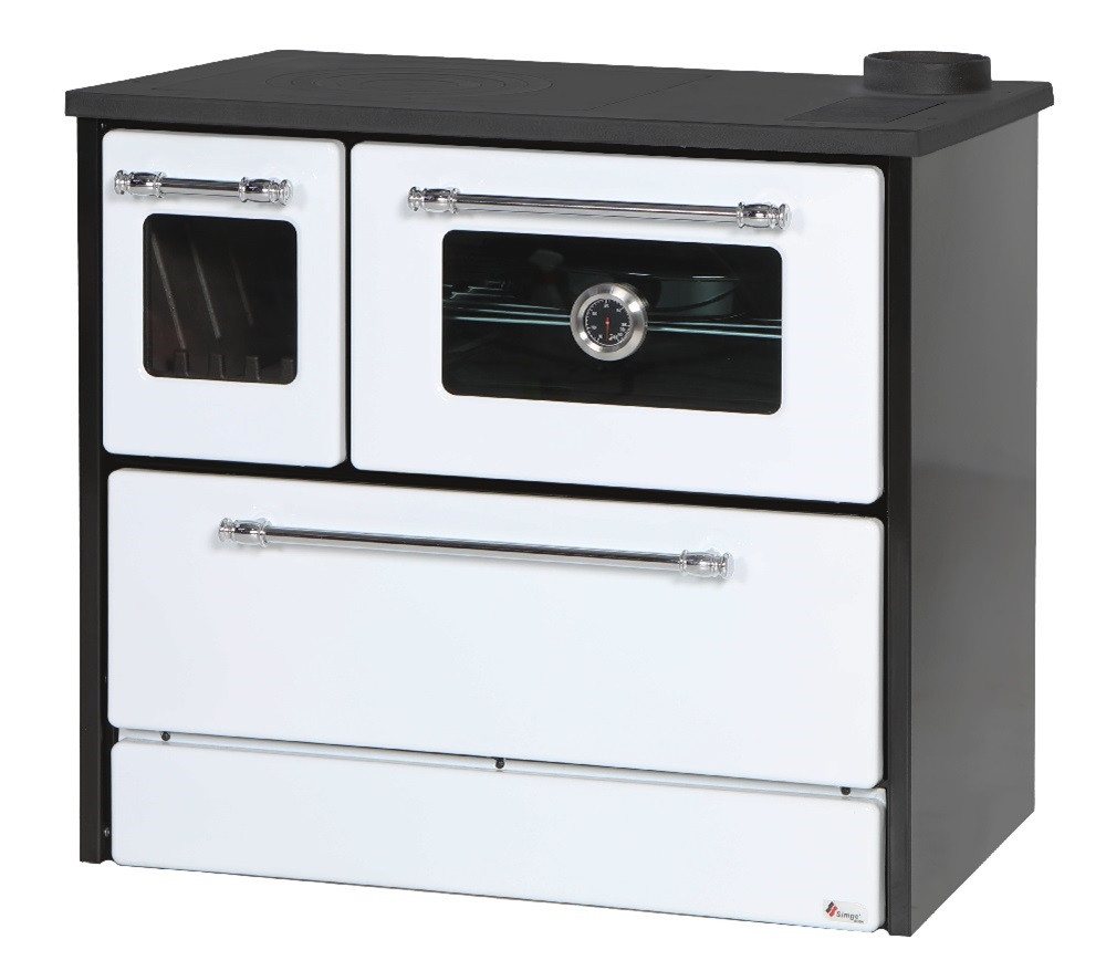 SimgeSoba Festbrennstoffherd EEK A Küchenofen Holzherd 701-G Omega weiß, rechte Version, 9,18 kW Bild 2