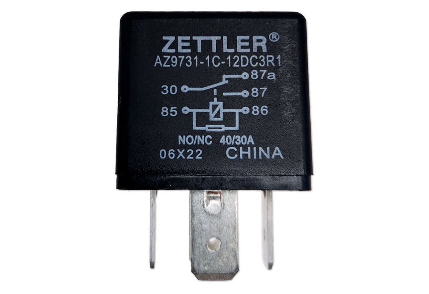 Impulse Innovation Kfz-Relais Relais Mini, 5-polig, Wechsler (CO), 12V, 40/30A, mit Widerstand, (1-St)