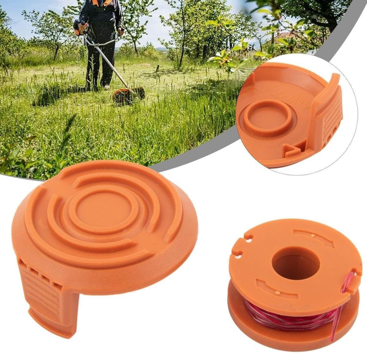 FELIXLEO Trimmerfaden 12er-Pack Rasentrimmer Ersatzkabel 1,65 mm 3 m Worx 20V Kabelspulen, (12-St) Bild 4