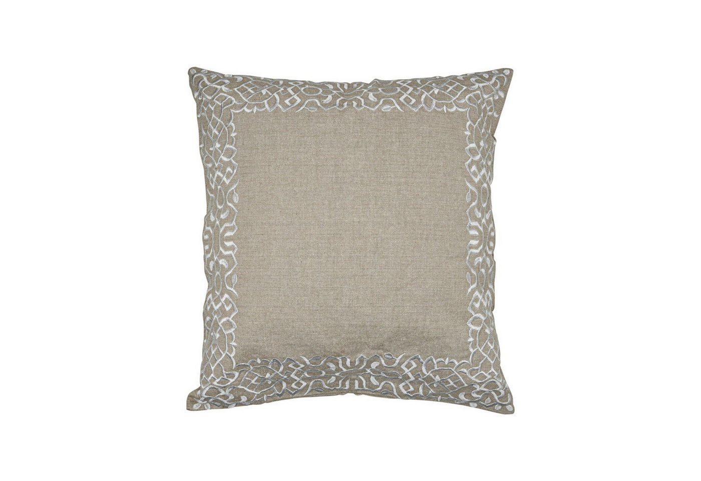 Marrakesch Orient & Mediterran Interior Zierkissen Boho Kissenbezug Frisia handgefertigt aus Baumwolle in Weiß 40 x 40 cm, (1 St)