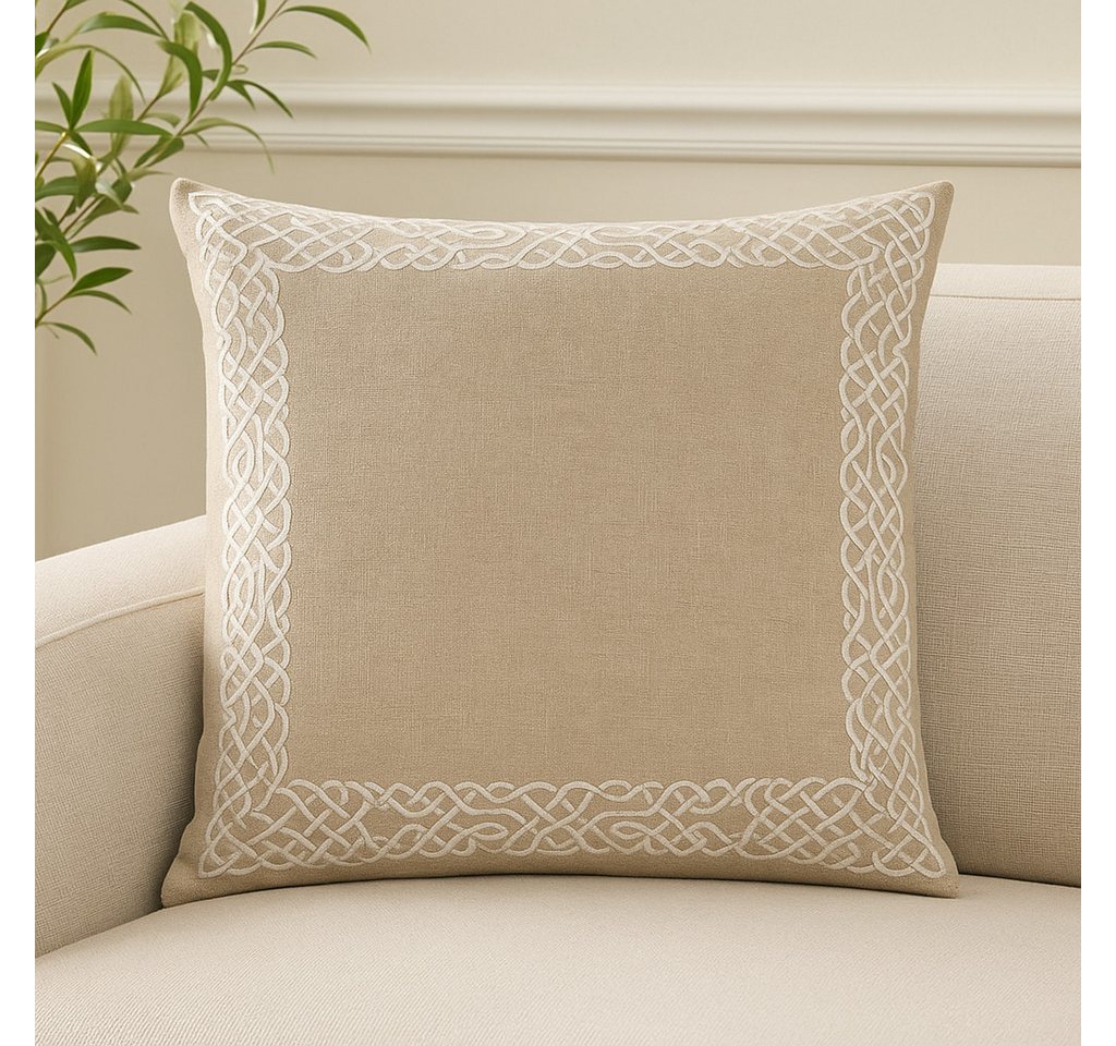 Marrakesch Orient & Mediterran Interior Zierkissen Boho Kissenbezug Frisia handgefertigt aus Baumwolle in Weiß 40 x 40 cm, (1 St) Bild 3