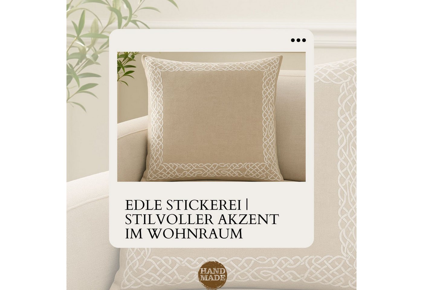 Marrakesch Orient & Mediterran Interior Zierkissen Boho Kissenbezug Frisia handgefertigt aus Baumwolle in Weiß 40 x 40 cm, (1 St) Bild 4