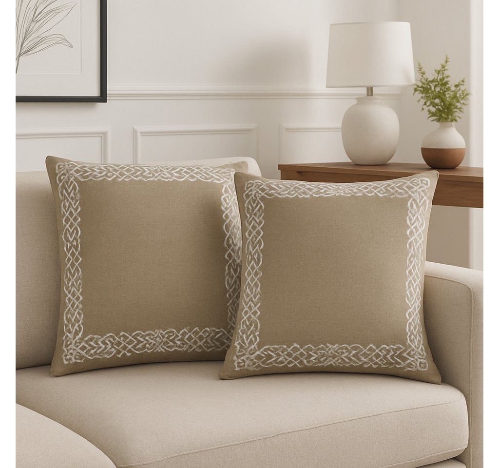 Marrakesch Orient & Mediterran Interior Zierkissen Boho Kissenbezug Frisia handgefertigt aus Baumwolle in Weiß 40 x 40 cm, (1 St) Bild 5