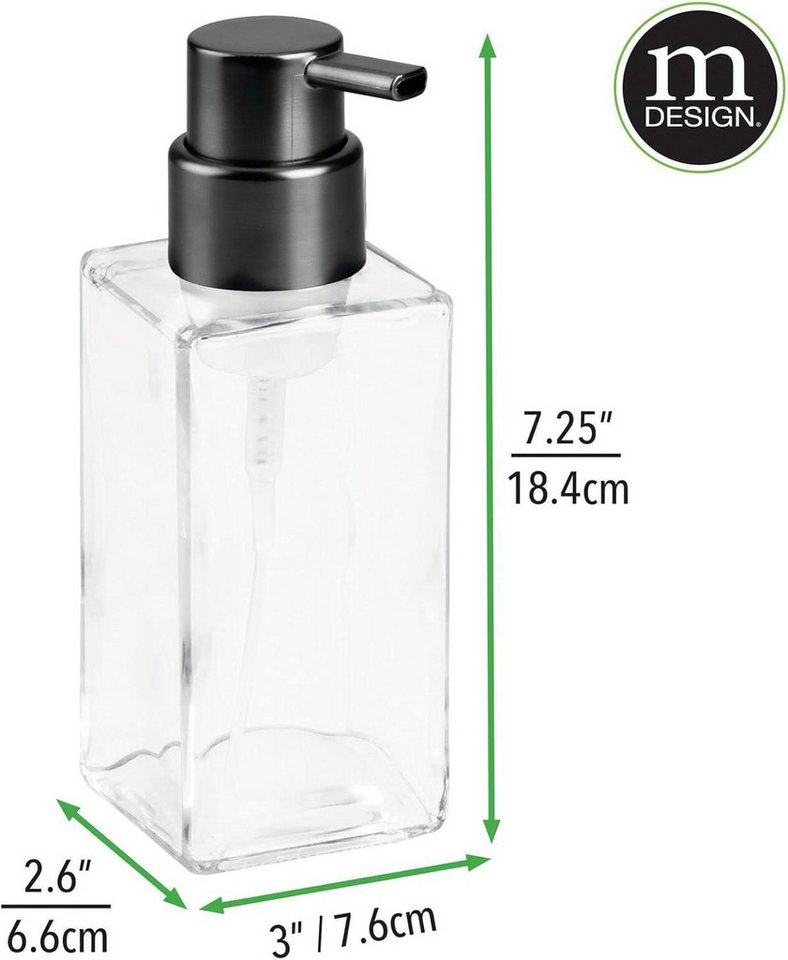 mDesign Badaccessoire-Set mDesign Schaumseifenspender Pumpseifenspender 2er Set Glas Transpare Bild 2