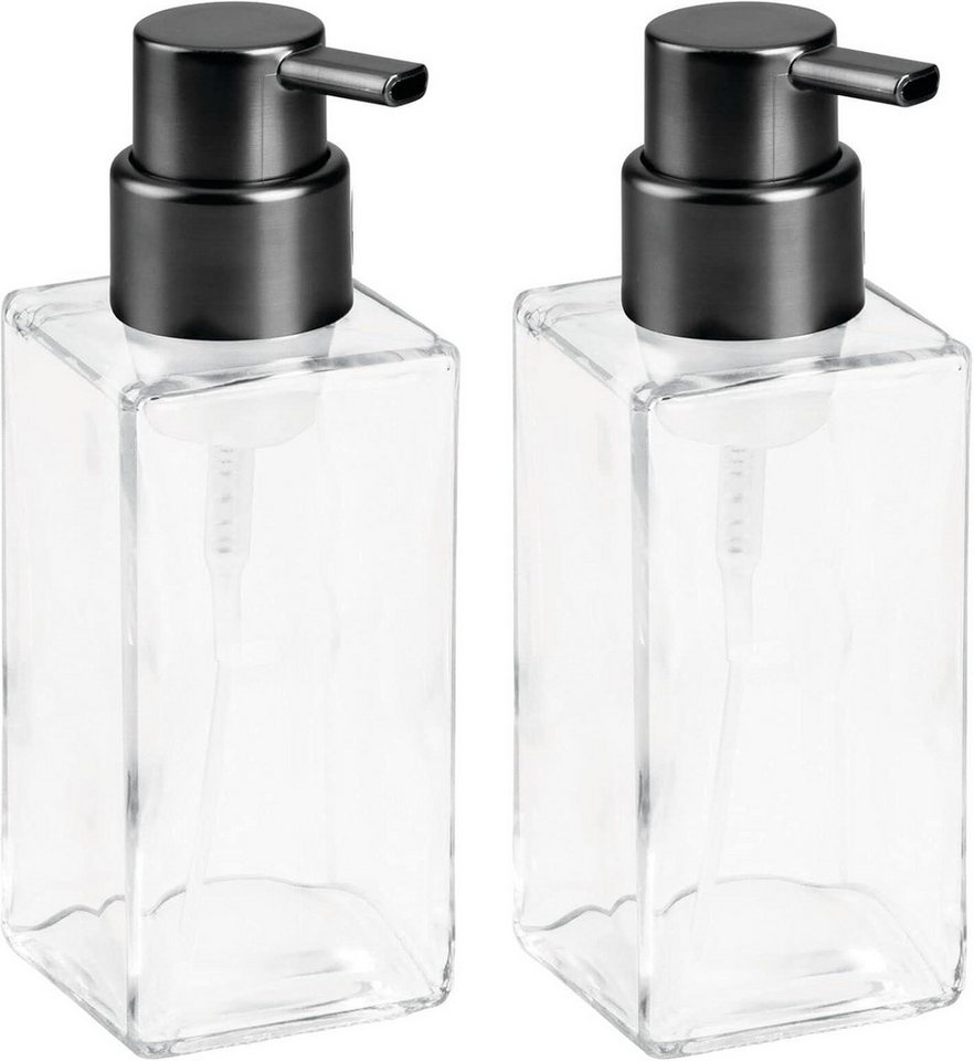 mDesign Badaccessoire-Set mDesign Schaumseifenspender Pumpseifenspender 2er Set Glas Transpare Bild 3