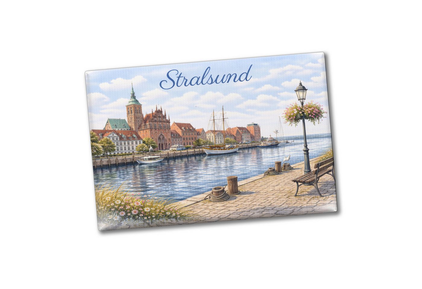 speecheese Magnet Stralsund Stadtansicht Kirche Souvenir Souvenir Magnet