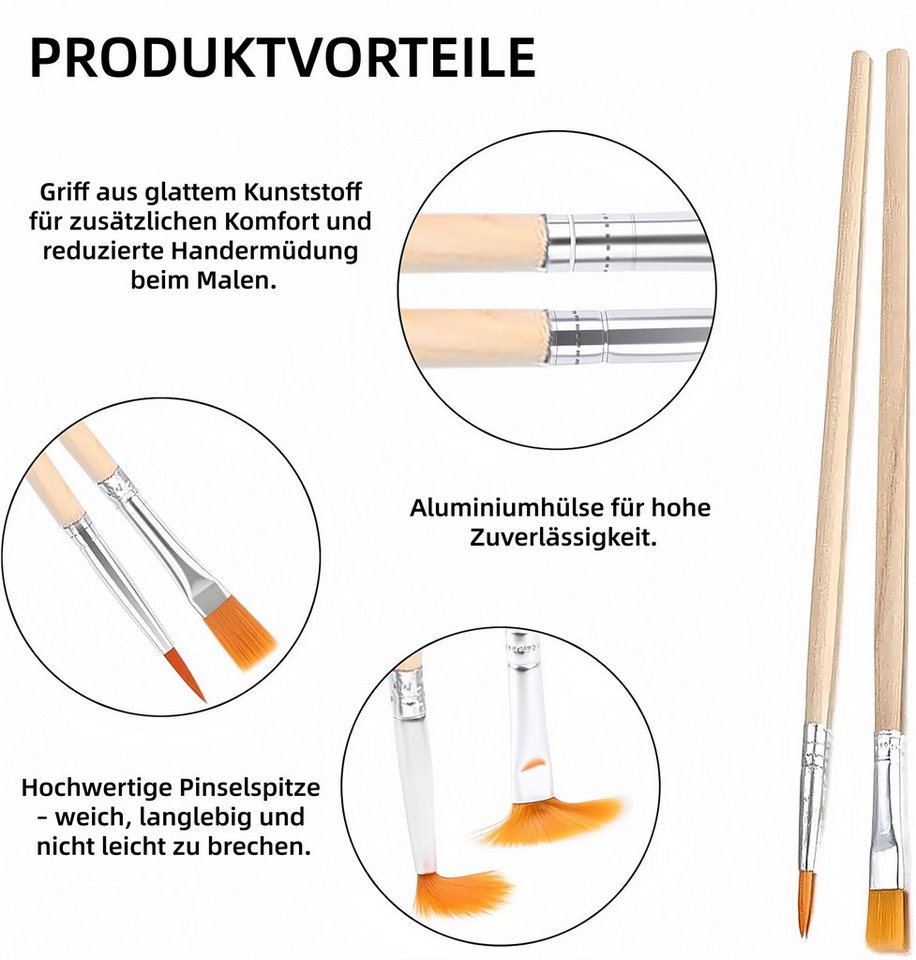 FOUORTUNATE-BEE Malpinsel 40-teiliges Stifte-Set für künstlerisches Zeichnen und Details, (40 St), Perfekt für Künstler, Hobbyzeichner und kreative Projekte Bild 4