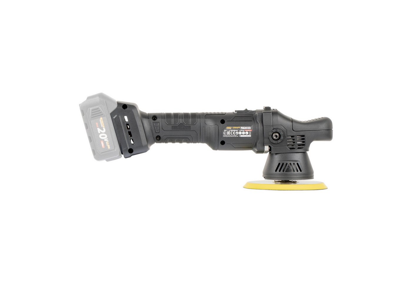 PRO CRAFT Akku-Poliermaschine PM20bb Poliermaschine 20 V 150 mm + 2x Akku 2,0 Ah + Ladegerät Bild 3