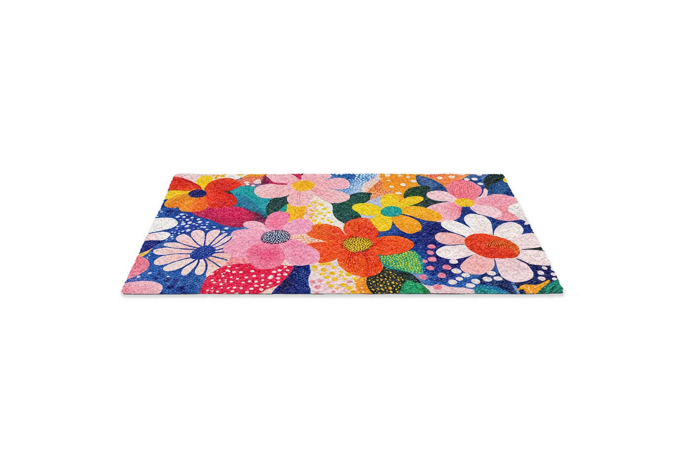 MuchoWow Fußmatte Blumen - Bunt - Tupfen, Rechteckig, innen Schmutzfangmatte, Tür, Schmutzfänger Flur, Teppich 60x40 cm Bild 2