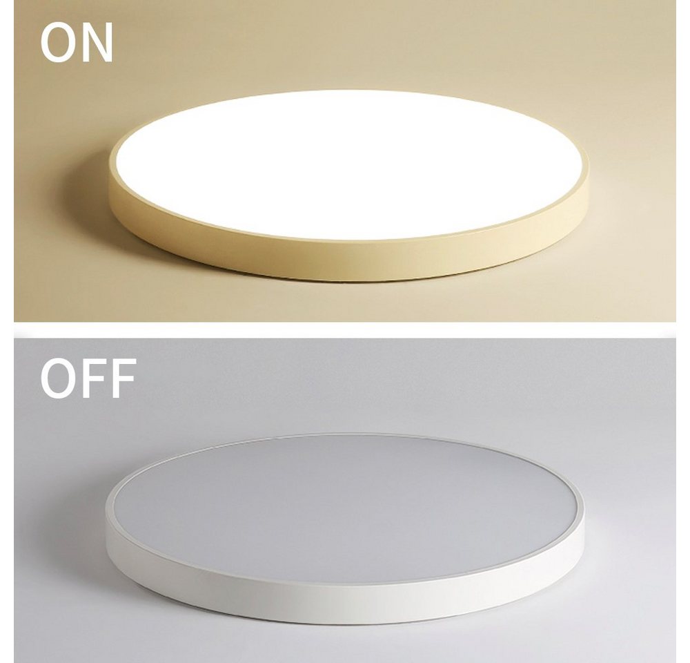 style home LED Deckenleuchte Deckenlampe, 12W-Ø23x5cm, LED fest integriert, Warmweiß 3000K, nicht dimmbar ohne Fernbedienung, für Küche Diele Flur Balkon, 23x23x5 cm, Weiß Bild 3