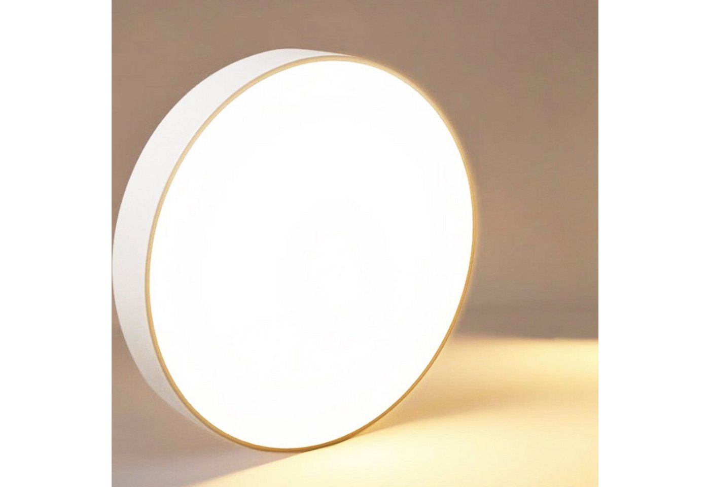 style home LED Deckenleuchte Deckenlampe, 24W-Ø30x4cm, LED fest integriert, Warmweiß 3000K, nicht dimmbar ohne Fernbedienung, für Wohnzimmer Schlafzimmer Büro Küche Diele, Ø30x4cm, Weiß Bild 2