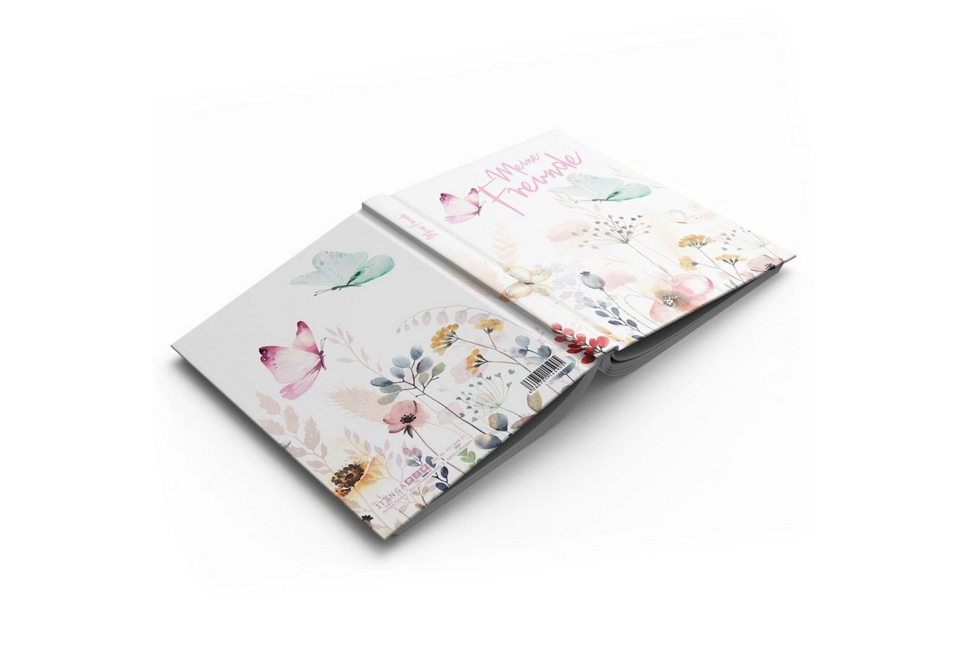 itenga Notizbuch itenga Freundebuch Schmetterling DIN A5, 88 Seiten 150g Naturpapier
