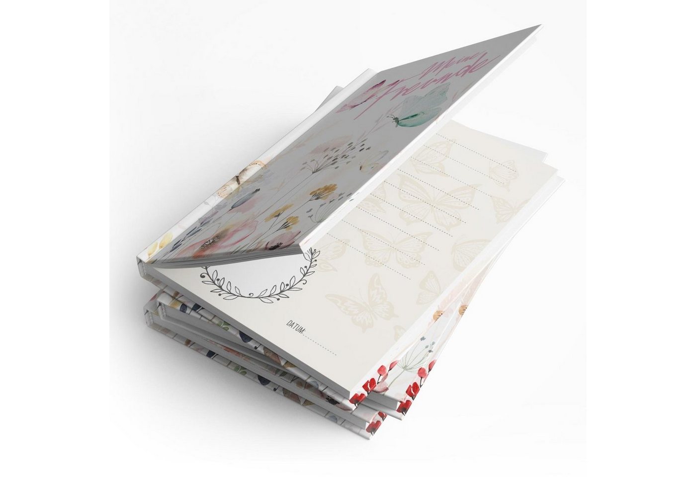itenga Notizbuch itenga Freundebuch Schmetterling DIN A5, 88 Seiten 150g Naturpapier Bild 2