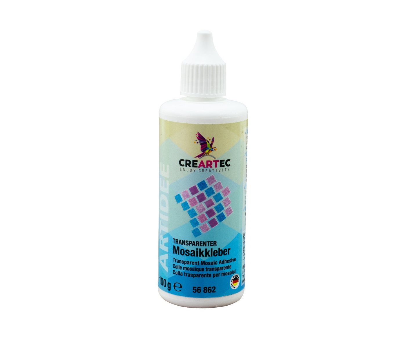 CREARTEC Klebstoff Transparenter Mosaikkleber - 100g, zum Gestalten einzigartiger Kunstwerke - Made in Germany