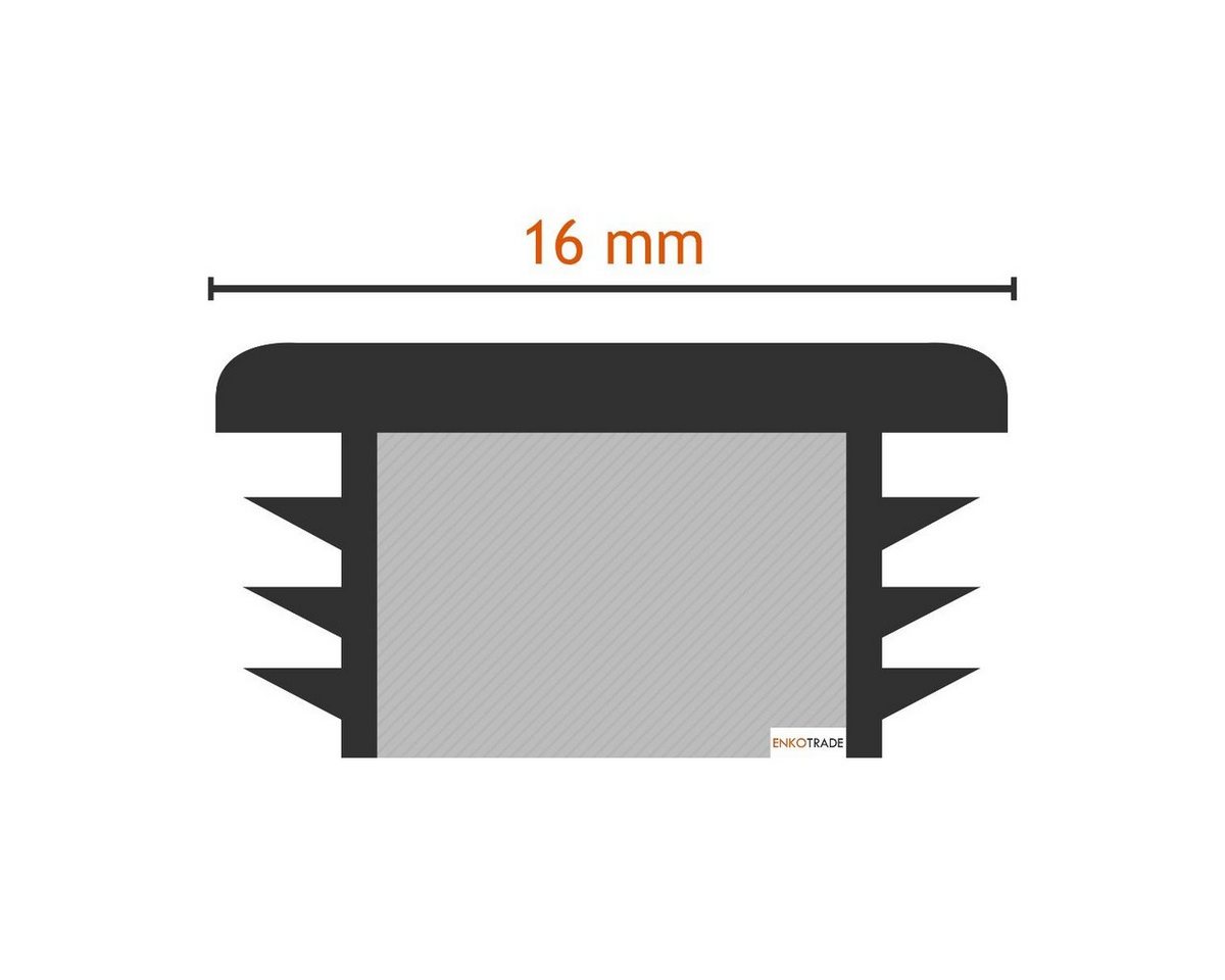 Enkotrade Endkappe Lamellenstopfen rund, (4-St), Grau, Rund, 16 mm, UV-beständig. Made in Germany
