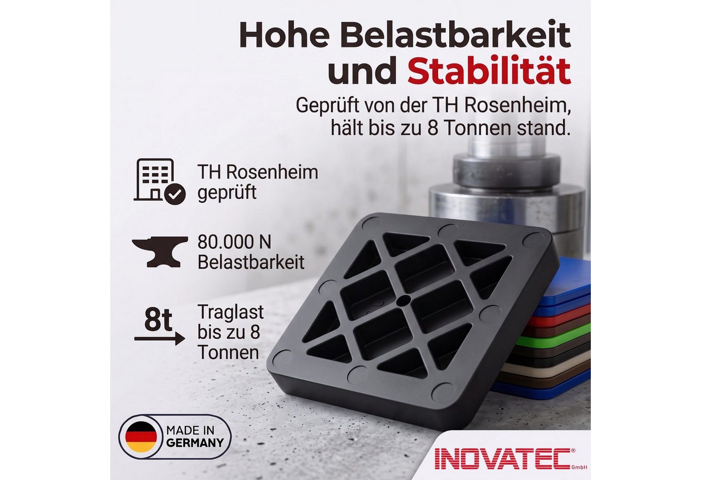 Inovatec Unterlegplatte Kunststoff Unterlegplatten 70 x 70, 160-St. Bild 2