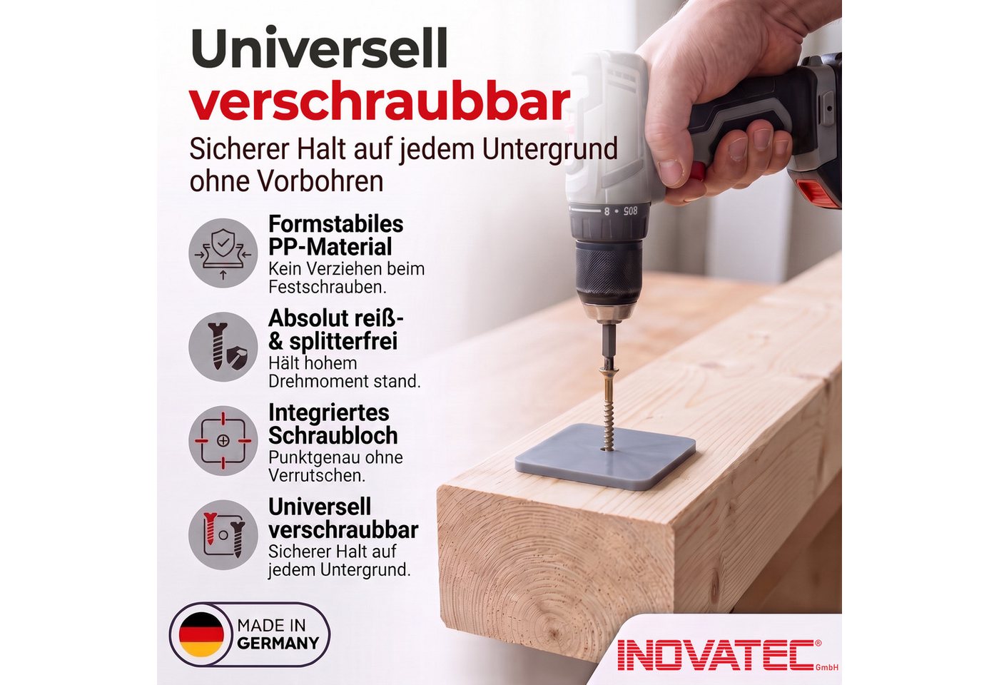 Inovatec Unterlegplatte Kunststoff Unterlegplatten 70 x 70, 160-St. Bild 5