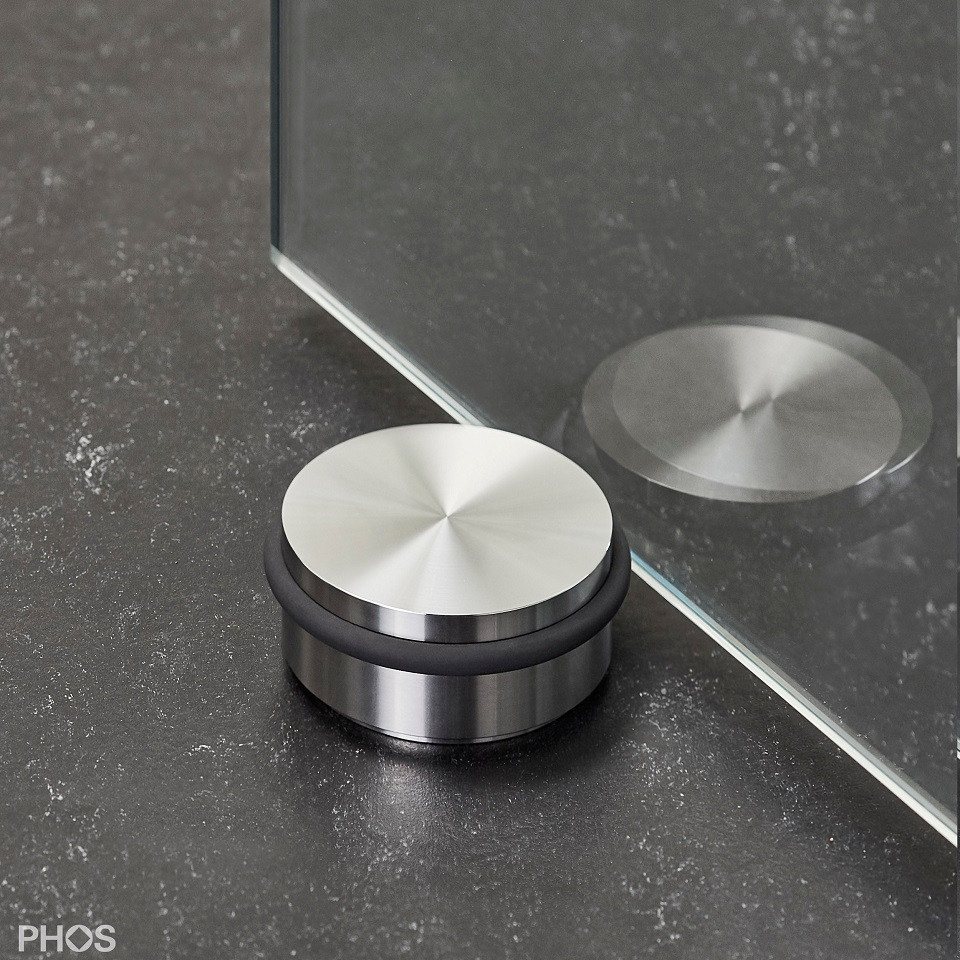 PHOS Design Türstopper aus massivem Edelstahl und Viton® Gummi-Puffer, Boden-Türstopper (TSB70-30) Bild 4