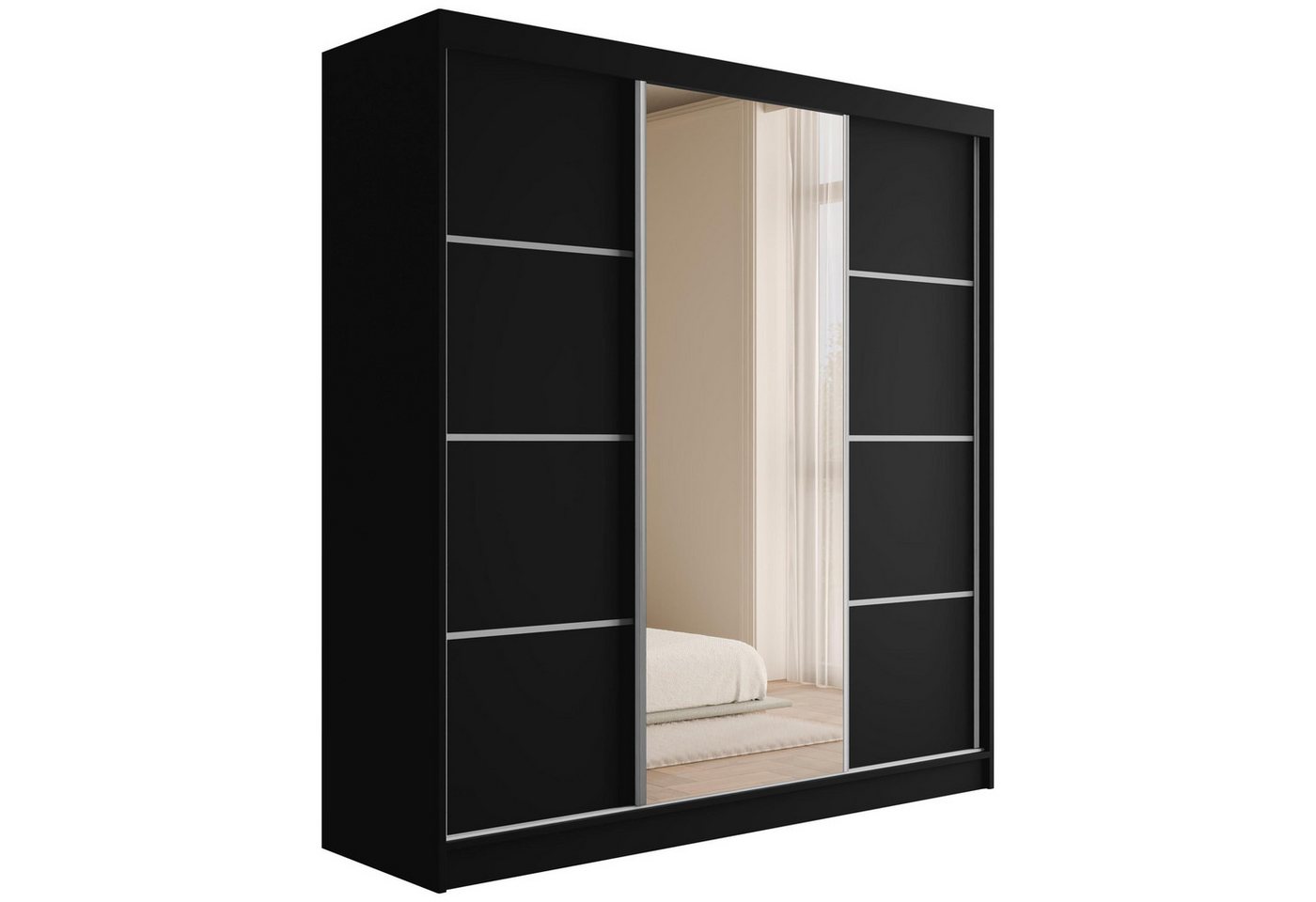 ALTDECOR Schiebetürenschrank V2-LOFTIA (Kleiderschrank Garderobenschrank mit viel Stauraum Moderner Schrank) Spiegel Spiegeltüren Vielseitiger Schwebetürenschrank