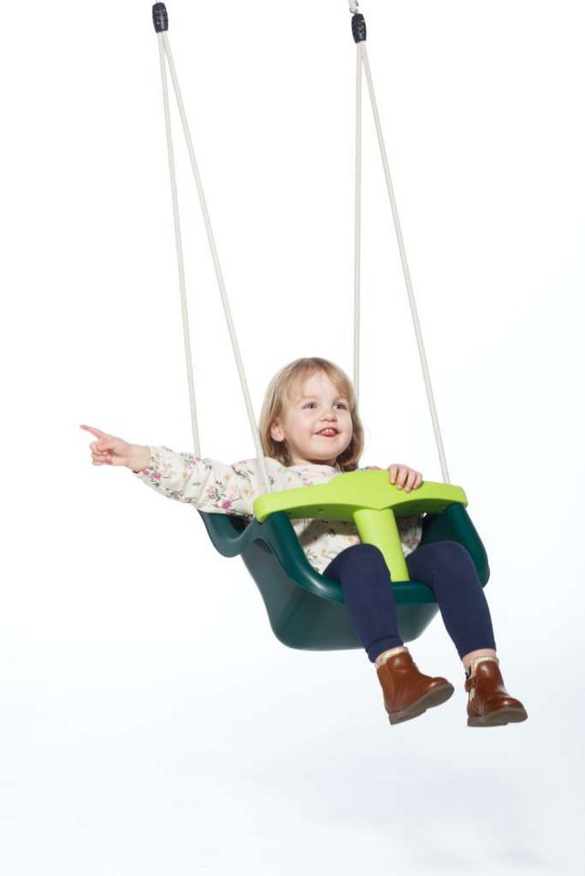 DICE Babyschaukelsitz Kunststoff-Babyschaukel Grün mit beigem geflochtenem Seil, {{ Vorgang.EigeneFelder.Otto.Besondere_Merkmale }} Bild 2