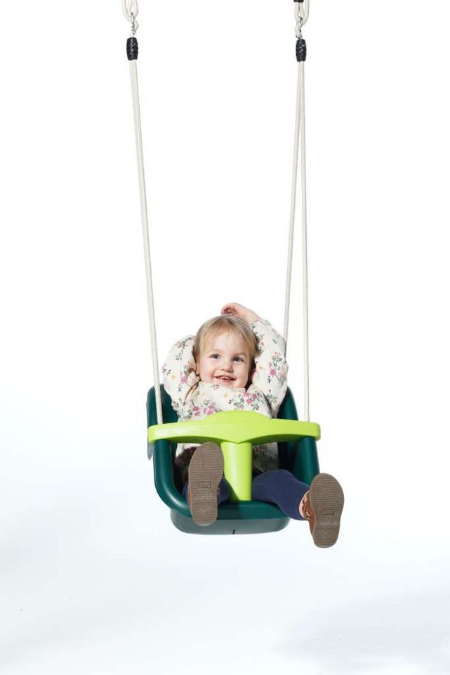 DICE Babyschaukelsitz Kunststoff-Babyschaukel Grün mit beigem geflochtenem Seil, {{ Vorgang.EigeneFelder.Otto.Besondere_Merkmale }} Bild 3