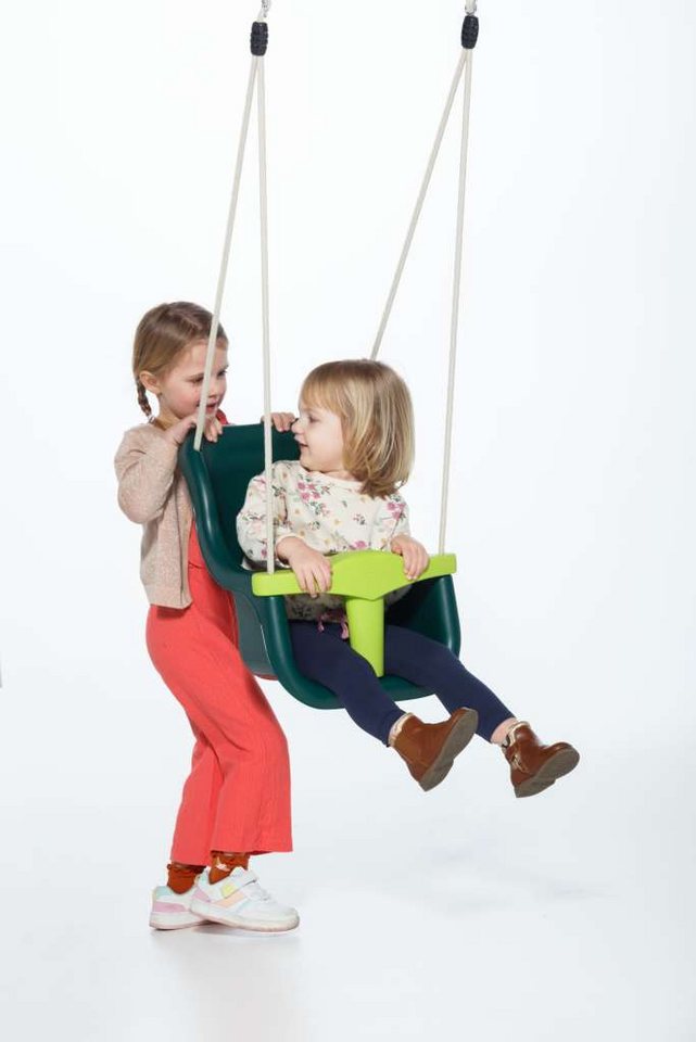 DICE Babyschaukelsitz Kunststoff-Babyschaukel Grün mit beigem geflochtenem Seil, {{ Vorgang.EigeneFelder.Otto.Besondere_Merkmale }} Bild 4