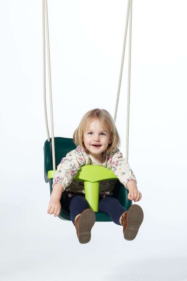 DICE Babyschaukelsitz Kunststoff-Babyschaukel Grün mit beigem geflochtenem Seil, {{ Vorgang.EigeneFelder.Otto.Besondere_Merkmale }} Bild 5