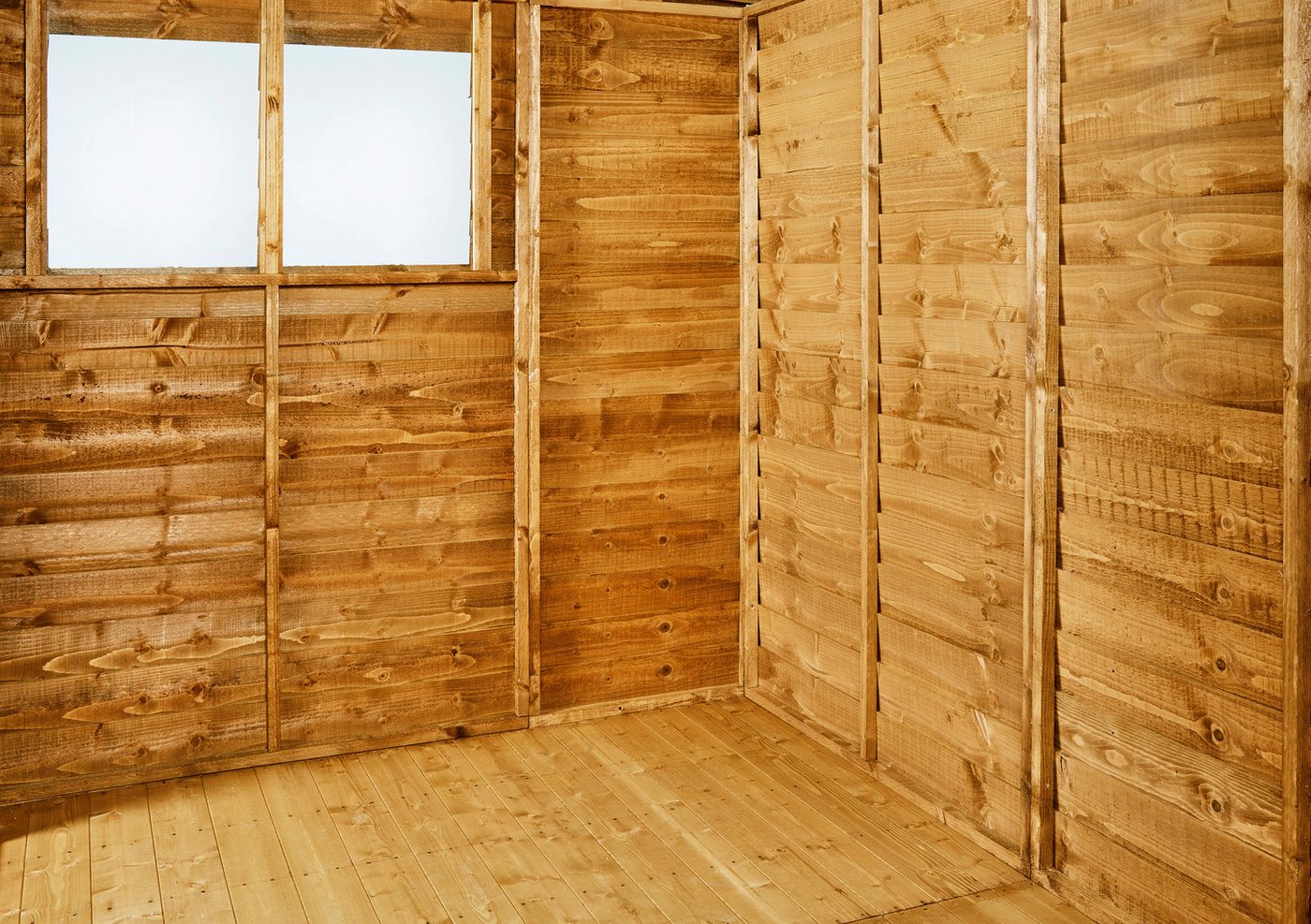 Powersheds Gartenhaus Gartenhaus mit Pultdach und Stülpschalung, Vollholz, BxT: 360x180 cm, (Polyester-verstärkte DachpaPOPe, gehärtetes Glas, hochwertiges Holz), Hochwertiges Holz