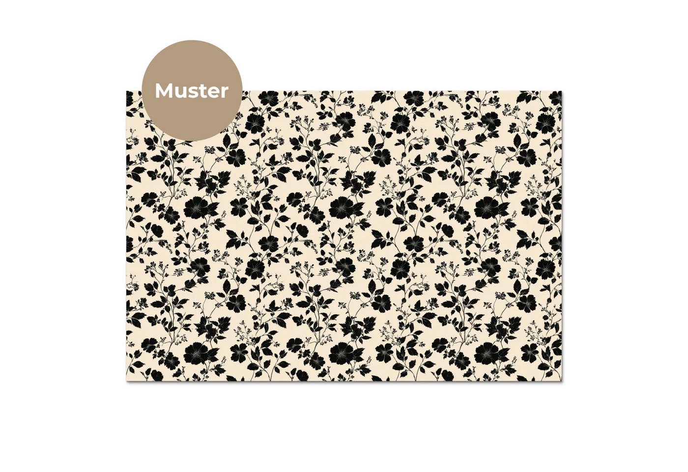 KitchenYeah Küchenrückwand Muster selbstklebend (keine Folie) Blumen - Muster - Schwarz, (1-tlg), Spritzschutz, Küche, Rückwand, Küchenwand, Küchenfront, 30x20 cm Bild 4