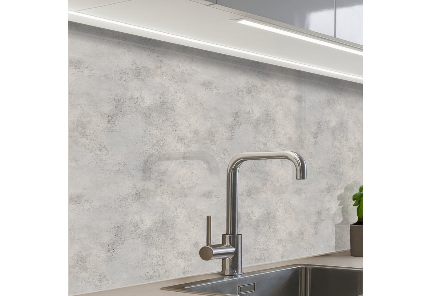 KitchenYeah Küchenrückwand Muster selbstklebend (keine Folie) Grau - Beton - Industriell, (1-tlg), Spritzschutz, Küche, Rückwand, Küchenwand, Küchenfront, 30x20 cm
