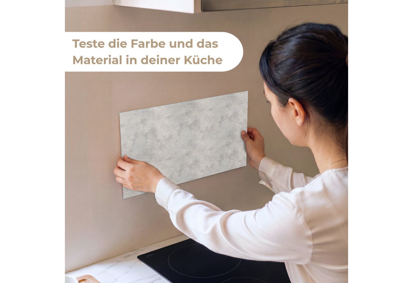 KitchenYeah Küchenrückwand Muster selbstklebend (keine Folie) Grau - Beton - Industriell, (1-tlg), Spritzschutz, Küche, Rückwand, Küchenwand, Küchenfront, 30x20 cm Bild 2