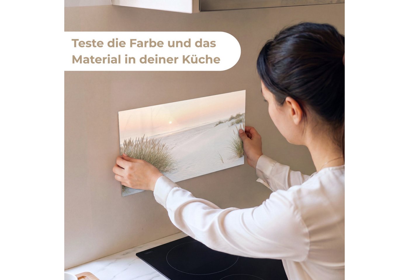 KitchenYeah Küchenrückwand Muster selbstklebend (keine Folie) Horizont - Dünenlandschaft - Sand, (1-tlg), Spritzschutz, Küche, Rückwand, Küchenwand, Küchenfront, 30x20 cm Bild 2